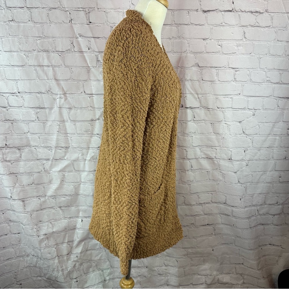 NWT zenana Boutique Deep camel open front popcorn cardigan sweater sz S - Picture 5 of 10
